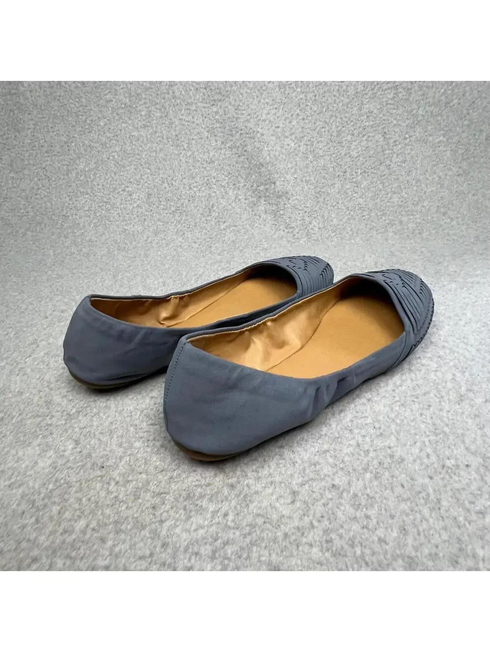 Lucky Brand Ballet Flats Woven Slip On Sz 8.5 Faux Leather Boho Chic Minimalist